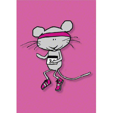 GOTR jogging mouse 5k congratulations card