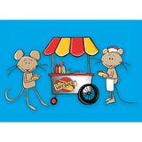 Hot dog cart postcard from 72 Bumblebee Lane