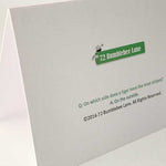 Kid-friendly g-rated joke on back of Karate Belt Congratulations cards