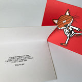 Belt checklist inside our Karate Congratulations card to celebrate that color