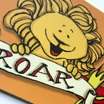 Front detail of Lion roar postcard from 72 Bumblebee Lane 