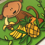 Front detail of 72 Bumblebee Lane monkey postcard