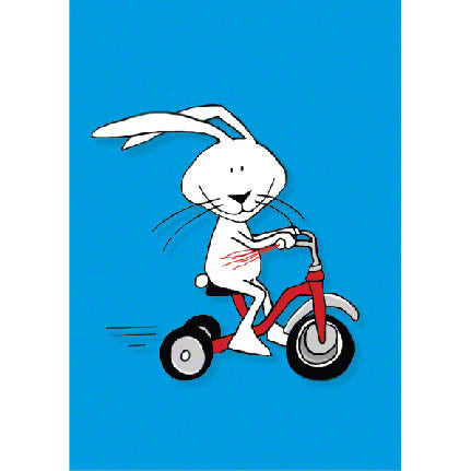Bunny on a bike card from 72 bumblebee lane